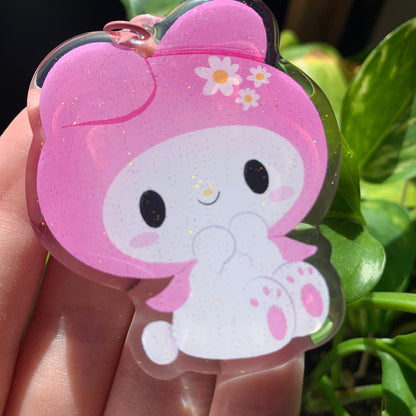 Melody Keyring | Llavero acrilico epoxy con glitter | Colgante regalo llaves mochila