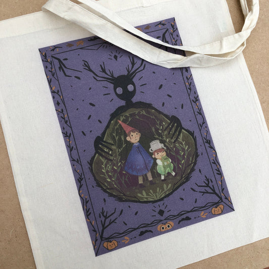 Tote Bag Más Allá del Jardín | Bolsa Tela Fanart Over The Garden Wall | HBO Fan Art 100% Algodón 40x40cm 16x16inch