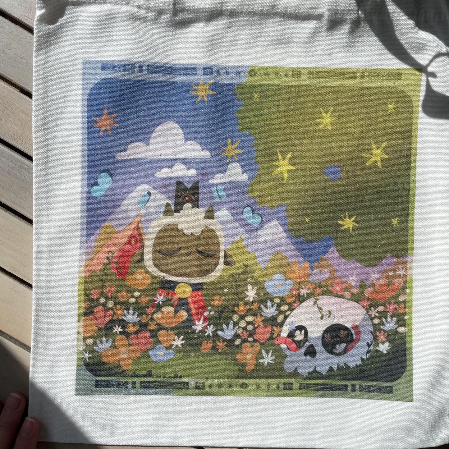 Tote bag de lino Cult of The Lamb Totem & Chill, doble diseño, 40x40 cm, bolsa ecológica reutilizable, lavable y muy resistente