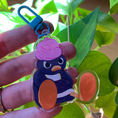 Pingu Enfadado Llavero | Colgante regalo llaves mochila Keychain Keyring