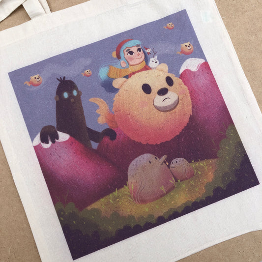 Tote Bag Hilda | Bolsa Tela Fanart Hilda The Series | Netflix Fan Art 100% Algodón 40x40cm 16x16inch