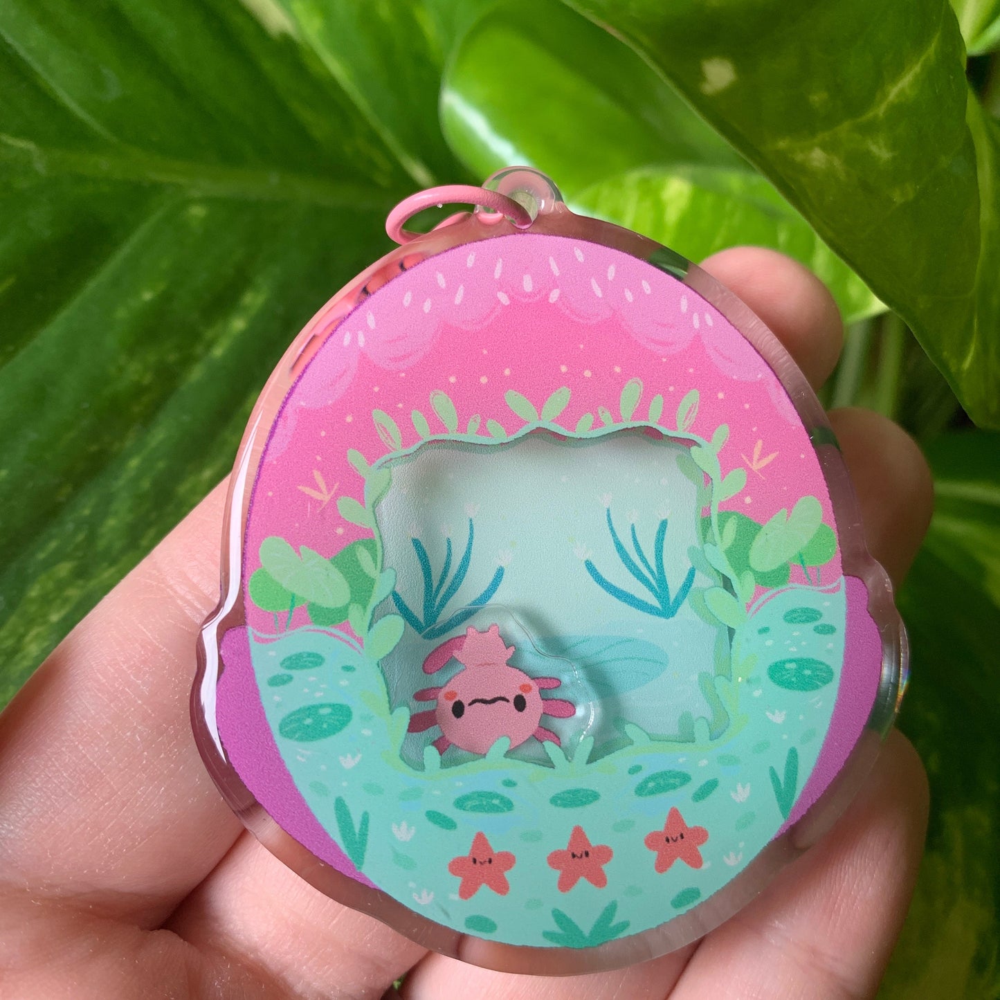 Shaker Axolote Llavero | Tamagotchi shaker Keychain Ajolote Axolotl