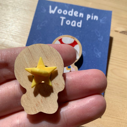 Pin de madera natural, Toad Super Mario Bros, Nintendo Switch
