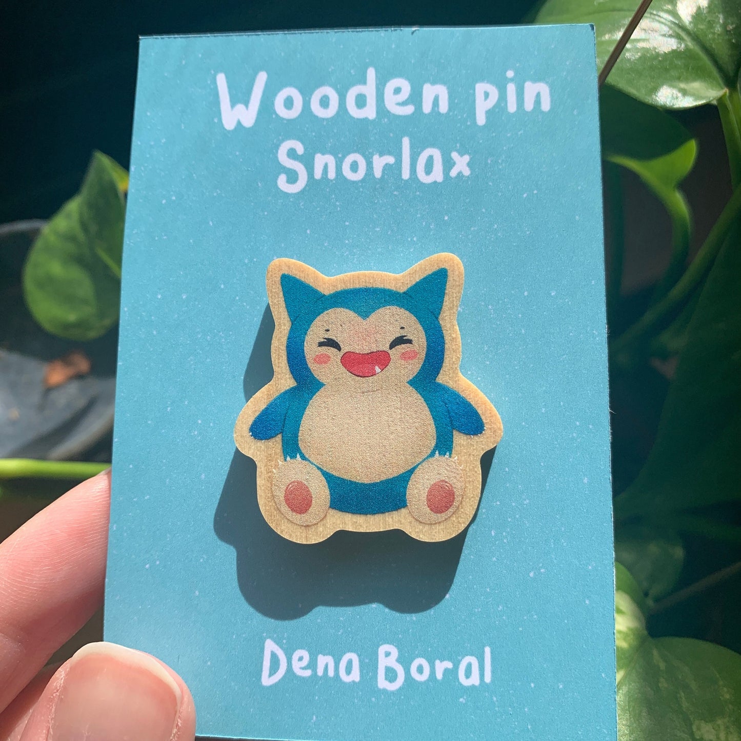 Pin de Madera Snorlax-poke   |Snorlax  Wooden Pin Badge | Snorlax
