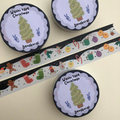 Navidad Washi Tape | Christmas Planner Tapes Handmade | Christmas Gift Card Design Gift Packaging | Cute Pattern Decorative Tape
