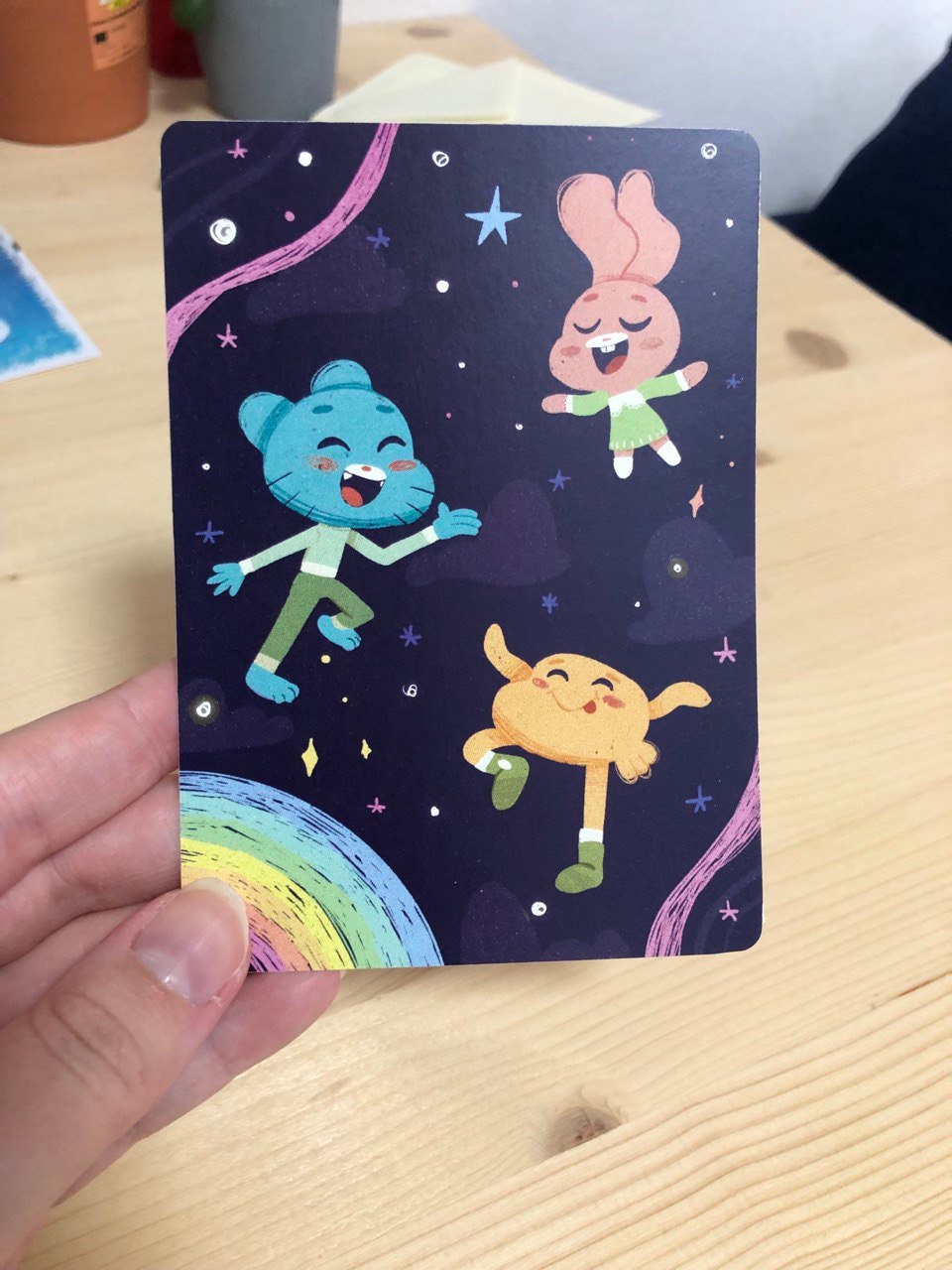 Postal Gumbal: Ilustración Original Tamaño A6 Mini Print  El asombroso Mundo de Gumball