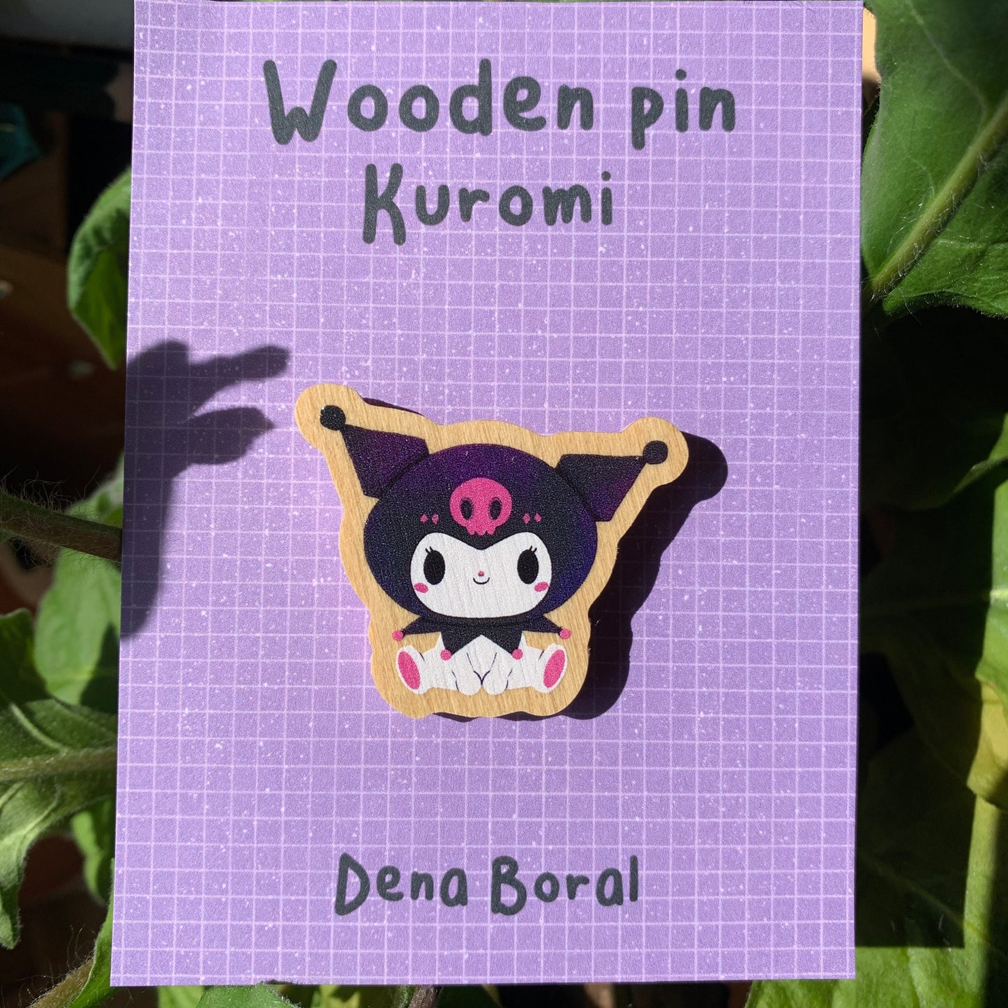 Kuromi | Kuromi Wooden Pin Badge | Kuromi
