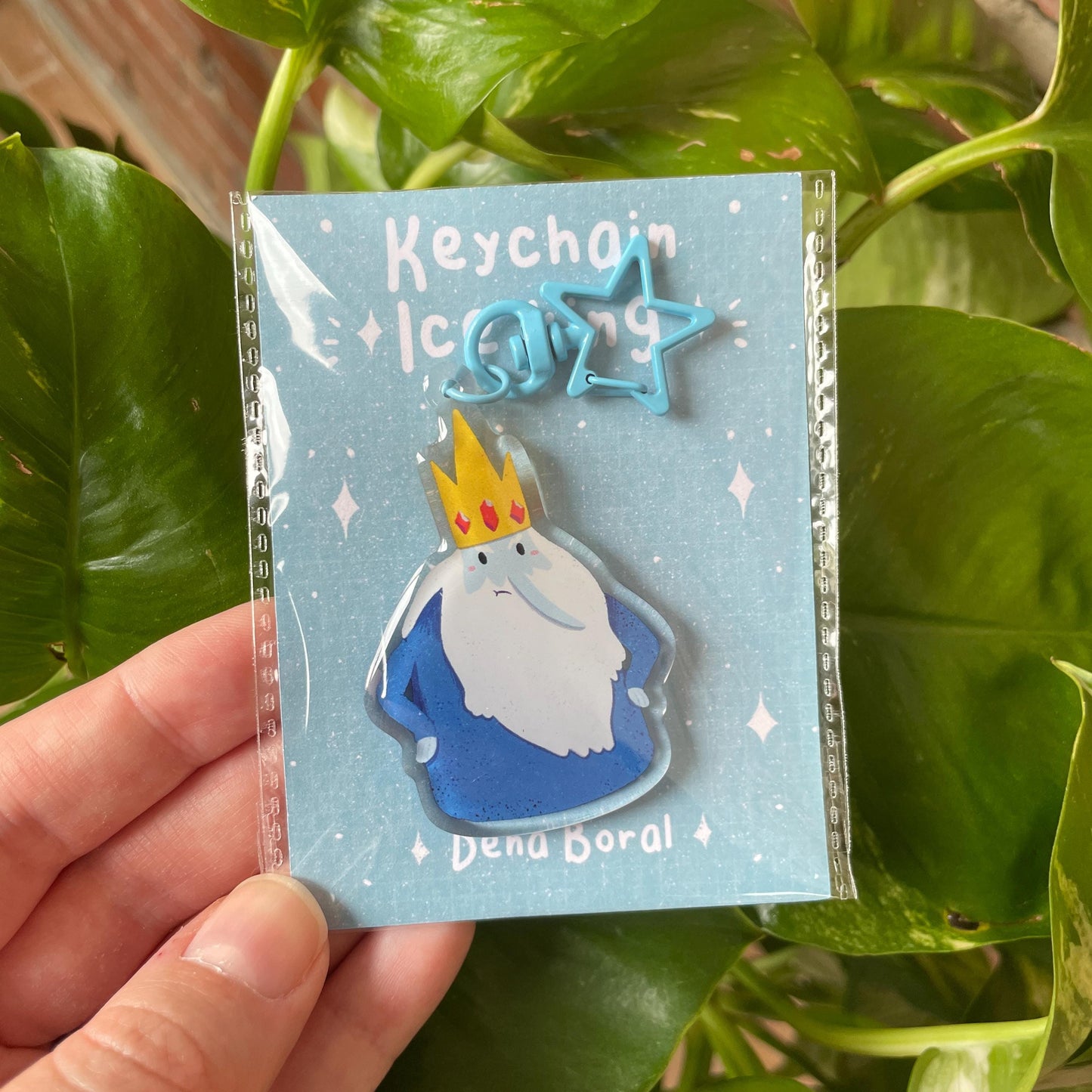 Rey Hielo Adventure Time Keyring | Ice King Hora de Aventuras llavero acrilico | Fanart Llavero colgante regalo llaves mochila Keychain