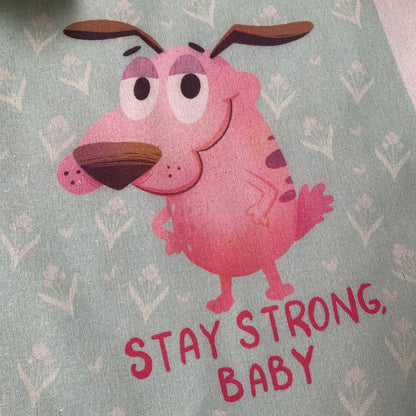 Tote Bag Agallas el perro cobarde | Bolsa Tela Fanart Courage The Cowardly Dog Totebag | Fan Art 100% Algodón 40x40cm 16x16inch