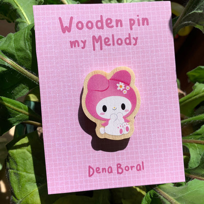 My melody | My Melody Wooden Pin Badge | My Melody