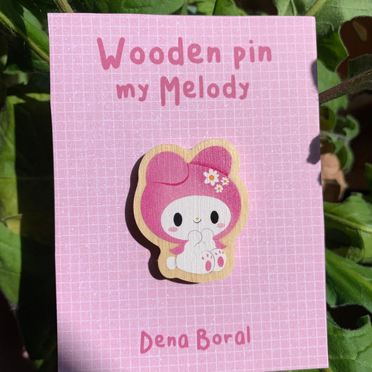 My melody | My Melody Wooden Pin Badge | My Melody