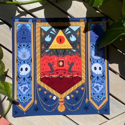 Print Bill Cipher Cult:  Fanart de la colección de ilustraciones "Gravity Falls"