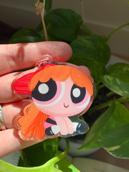 Llavero Pétalo Las Supernenas | Blossom The Powerpuff Girls Keychain | Cartoon Network Fanart | Las Chicas Superpoderosas