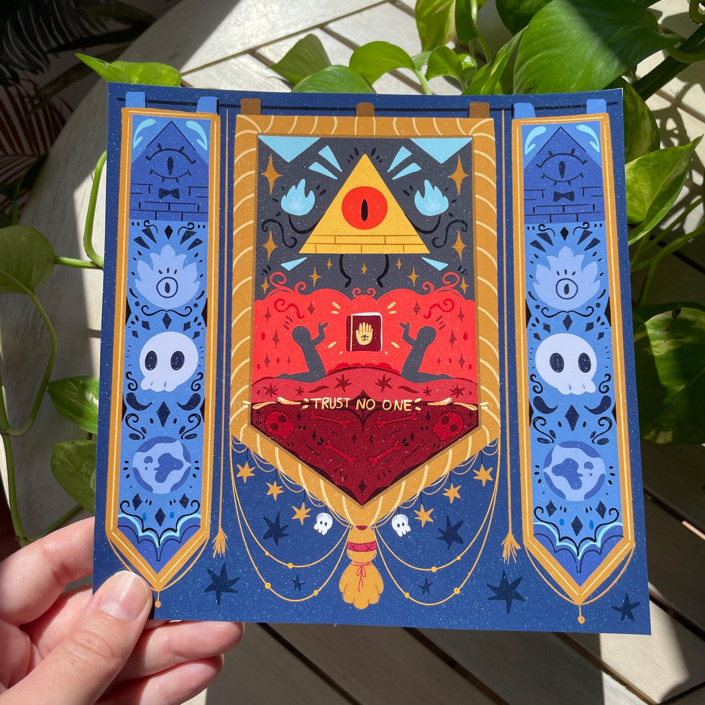 Print Bill Cipher Cult:  Fanart de la colección de ilustraciones "Gravity Falls"