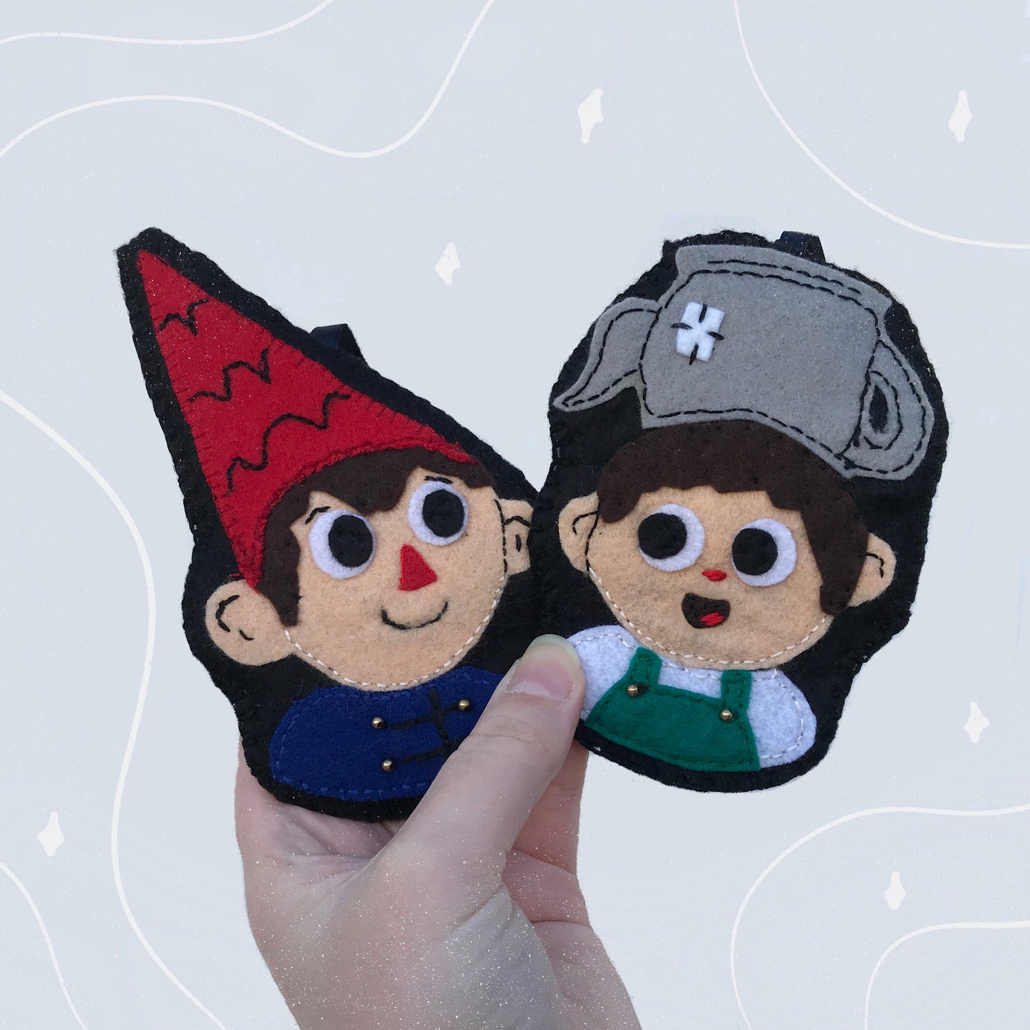 Wirt & Greg Mas allá del Jardín | Adorno de fieltro hecho a mano, diseño original. Decoración Arbol de Navidad Over The Garden Wall