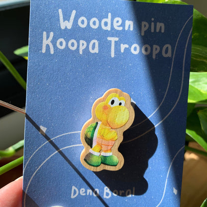 Wooden Pin, koopa troopa Super Mario Bros, Nintendo Switch Badge