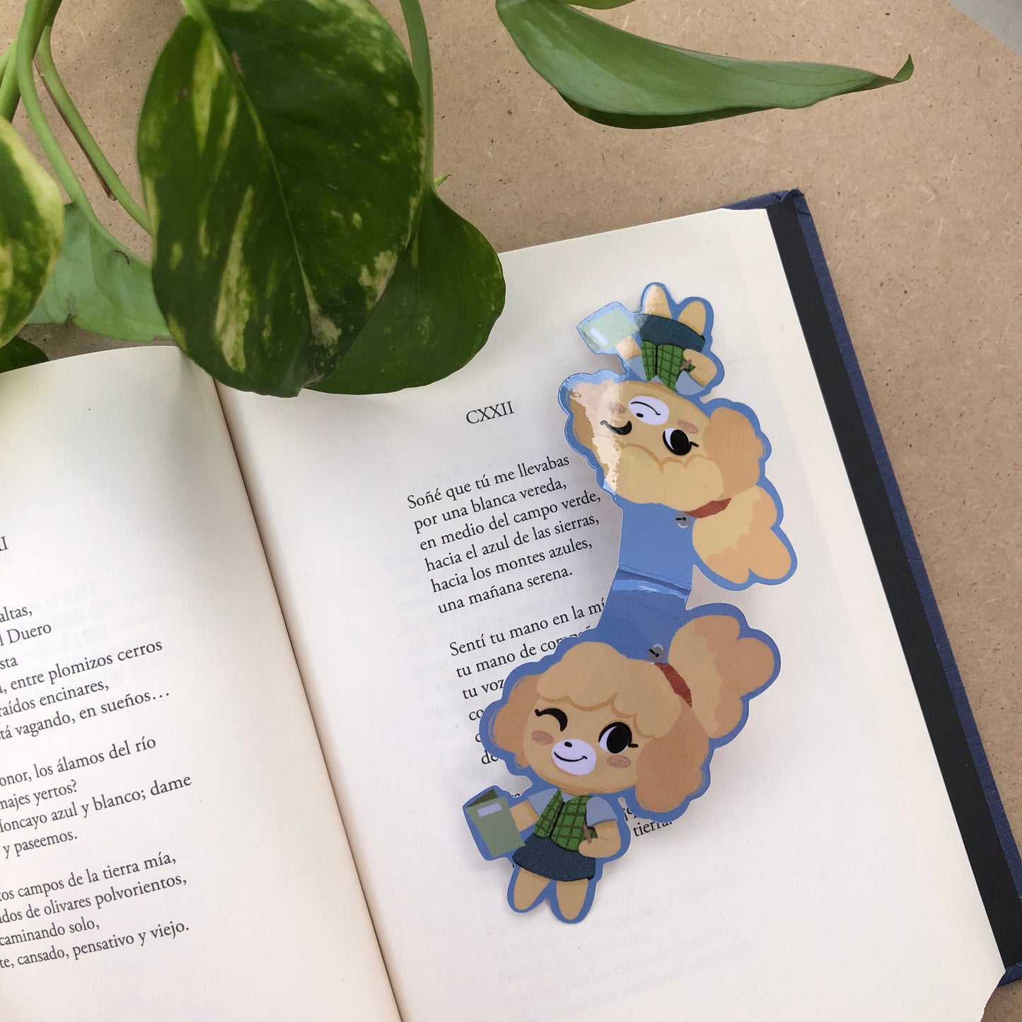 Canela Isabelle Animal Crossing Marcapáginas | Separador magnético Punto de Libro | Hecho a mano Handmade | Animal Crossing New Horizons