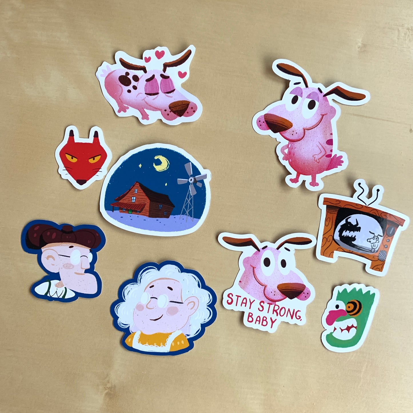 Pack Pegatinas Agallas el Perro Cobarde | Courage the Cowardly Dog Stickers Pack | Fanart