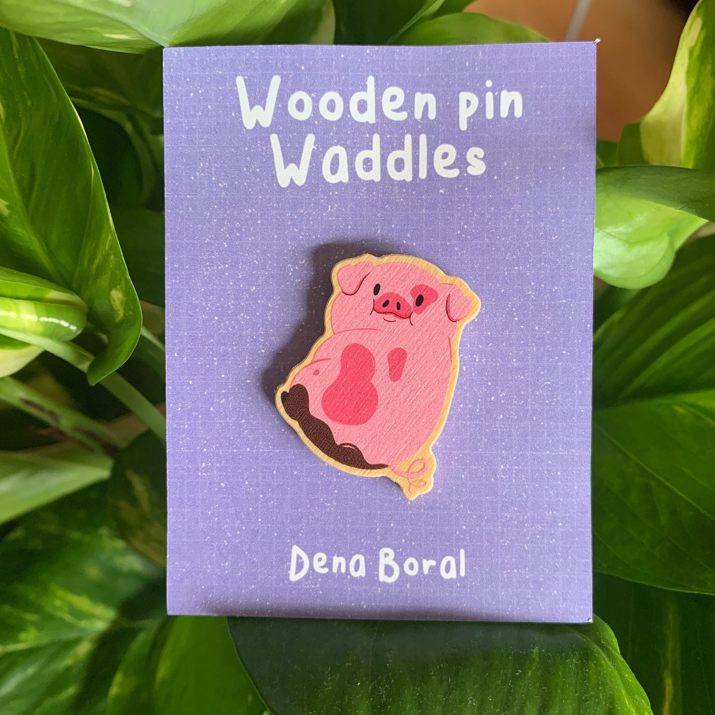 Bamboleos Gravity Falls Waddles Pin de Madera Natural