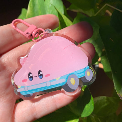 Llavero Kirby car |Keyring Keychain Acrilico colgante regalo llaves mochila Keychain