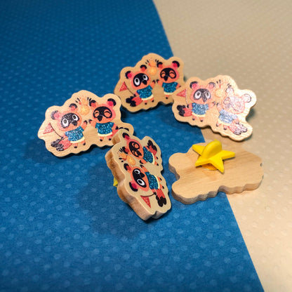 Pin Timmy Tommy Animal Crossing New Horizons | Wooden Pin Original Nintendo Regalo Eco Friendly Madera Natural