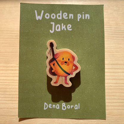 Pin de Madera Jake Hora de Aventuras | Jake el perro Wooden Pin Inspired | Pin Original Regalo Eco Friendly Madera Natural
