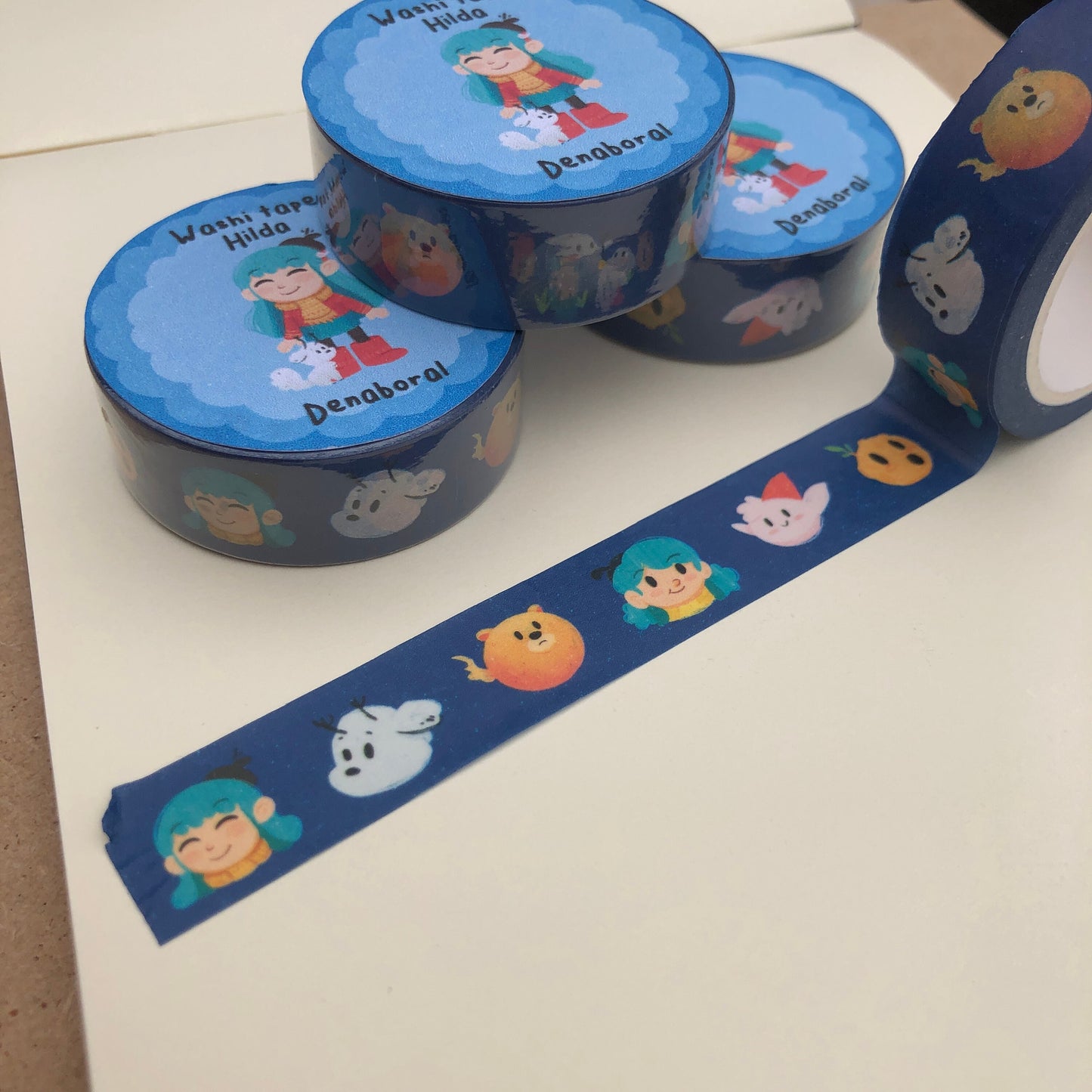Hilda Washi Tape | Hilda The Series Planner Tapes Handmade | Netflix Fanart Gift Card Design Gift Packaging | Cute Pattern Decorative Tape