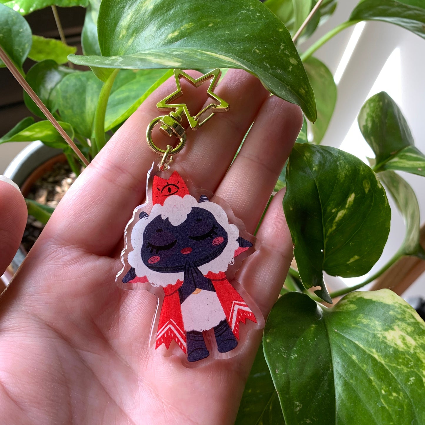 Llavero Cult of the Lamb | Doble cara - Doble diseño | Llavero acrílico Fanart Llavero colgante regalo llaves mochila Keychain