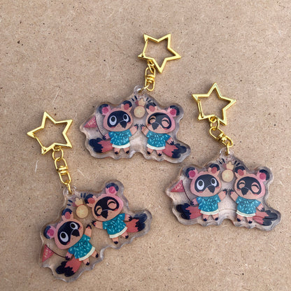 Timmy Tommy  Keyring | Nendo Tendo llavero | Animal Crossing Llavero | New Horizons | Llavero colgante regalo llaves mochila Keychain