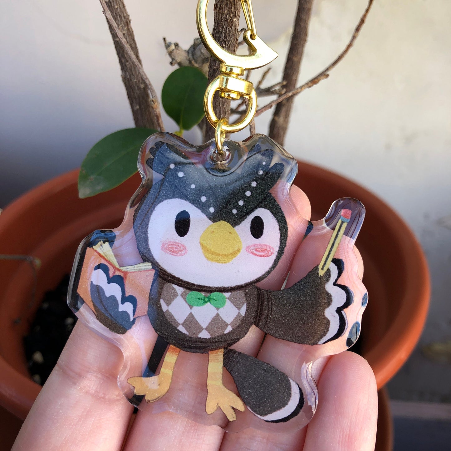 Socrates Keyring | Blathers llavero | Animal Crossing Llavero | New Horizons | Llavero colgante regalo llaves mochila Keychain