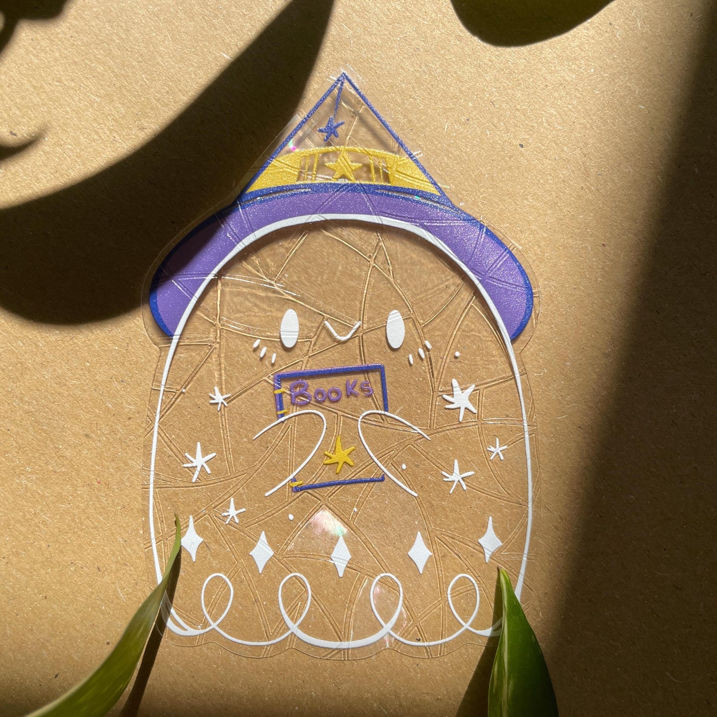 Spooky Boo...ks Pegatina atrapasol reutilizable para ventana Fantasma Halloween