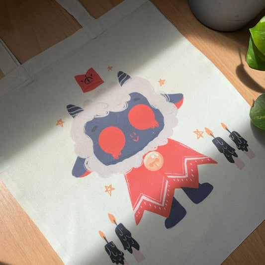 Tote Bag Cult Of The Lamb | Bolsa Tela Fanart Cult Of The Lamb | Fan Art 100% Algodón 40x40cm 16x16inch