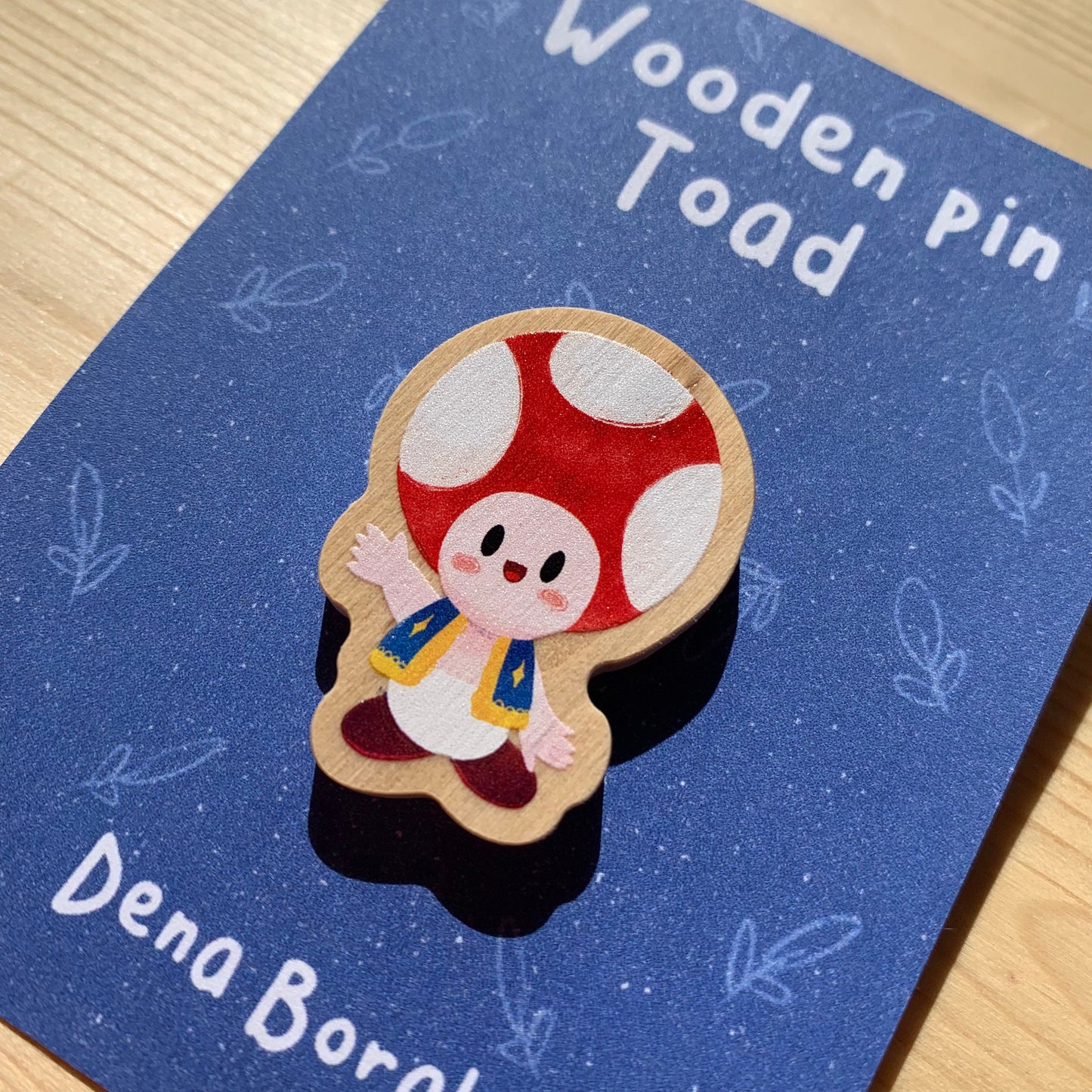 Pin de madera natural, Toad Super Mario Bros, Nintendo Switch