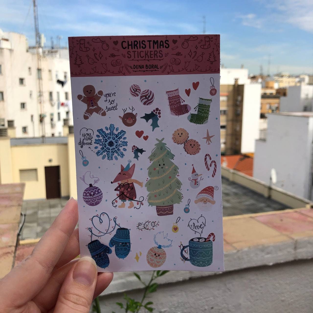 Pegatinas Navidad Christmas | Hoja de pegatinas stickers decoración | Pack de pegatinas precortadas