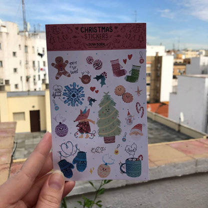 Pegatinas Navidad Christmas | Hoja de pegatinas stickers decoración | Pack de pegatinas precortadas