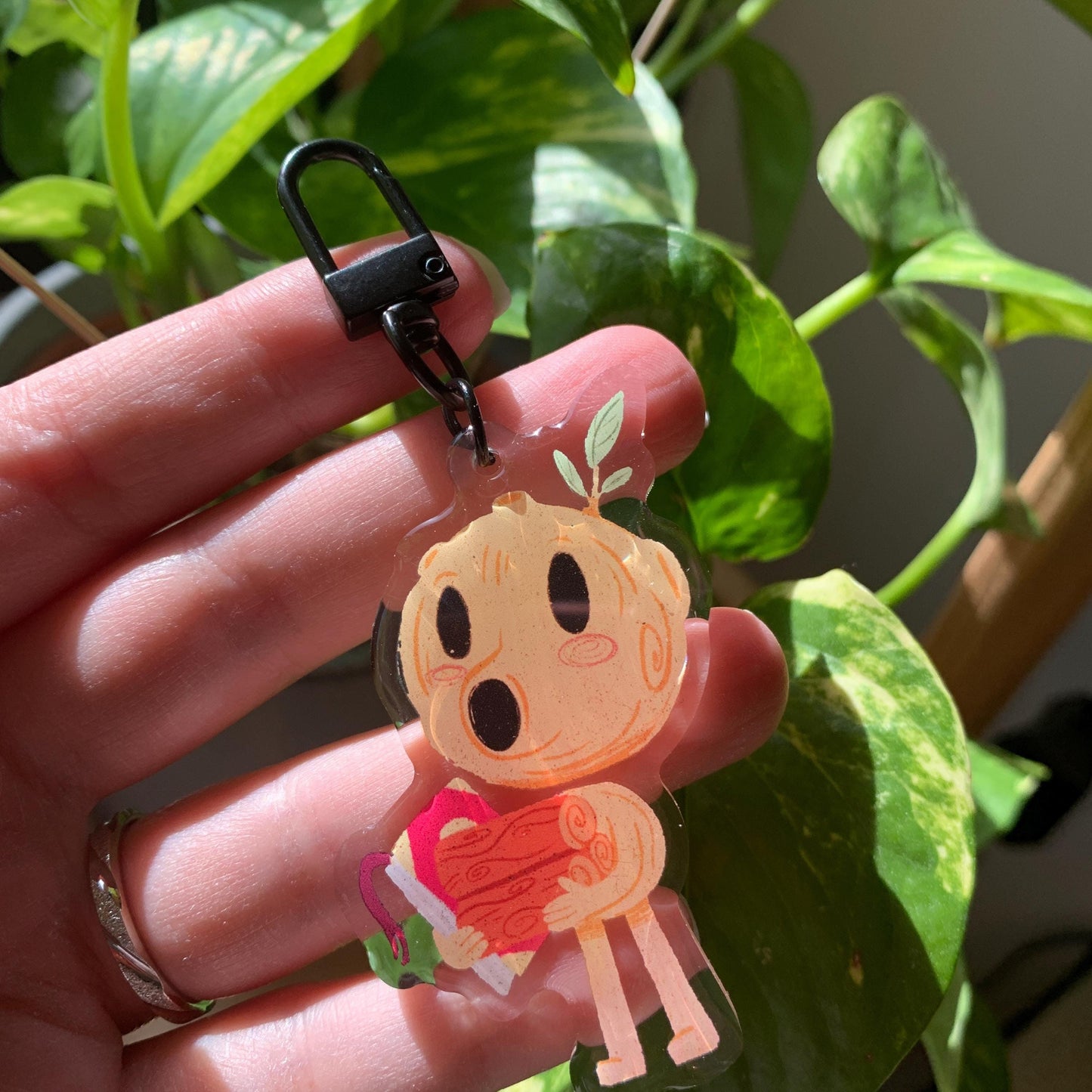 Hombre de Madera Keyring | Wood Man llavero | Fanart Netflix Hilda the Series | Llavero colgante regalo llaves mochila