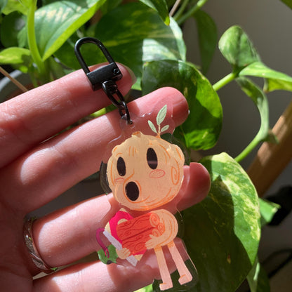 Hombre de Madera Keyring | Wood Man llavero | Fanart Netflix Hilda the Series | Llavero colgante regalo llaves mochila