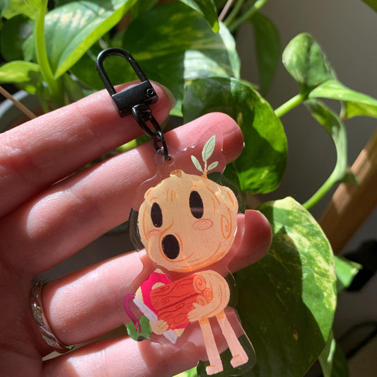 Hombre de Madera Keyring | Wood Man llavero | Fanart Netflix Hilda the Series | Llavero colgante regalo llaves mochila