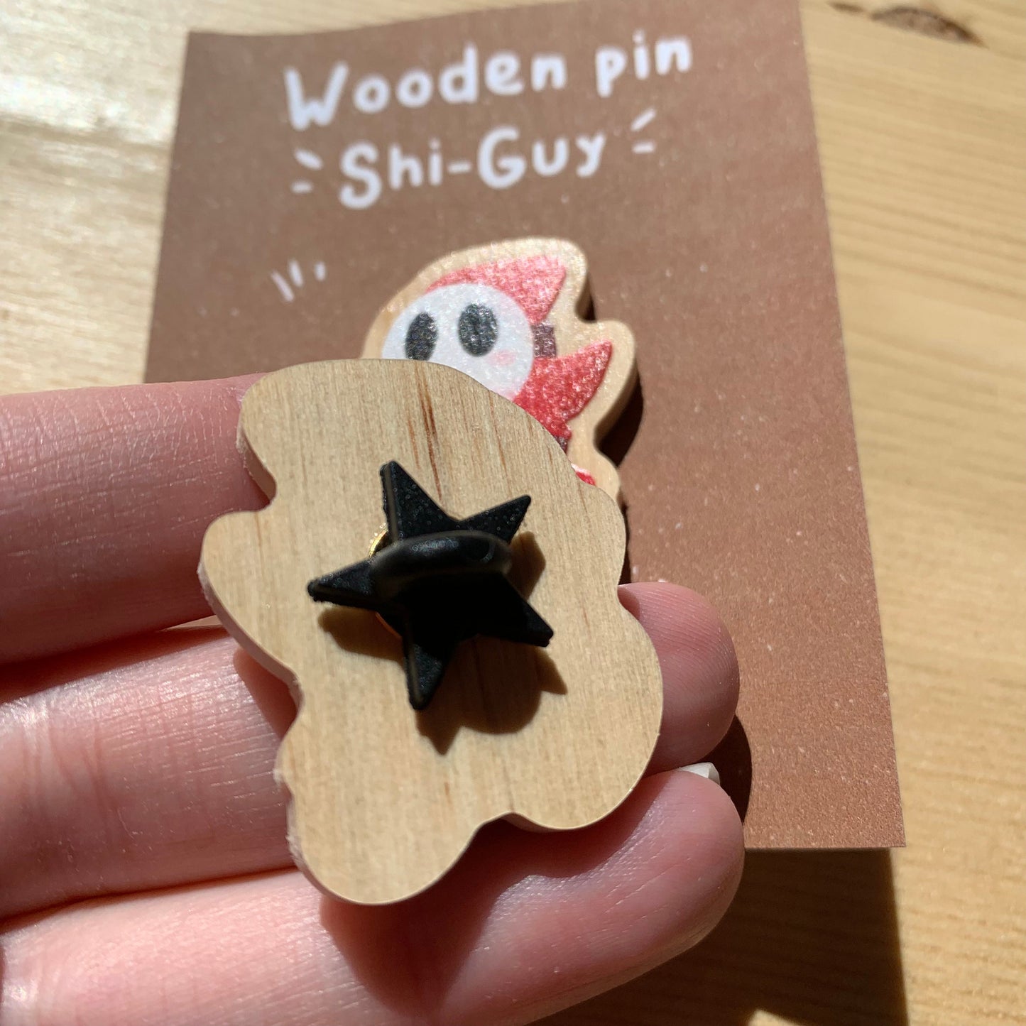 Pin de madera natural, Shi-Guy Super Mario Bros, Nintendo Switch