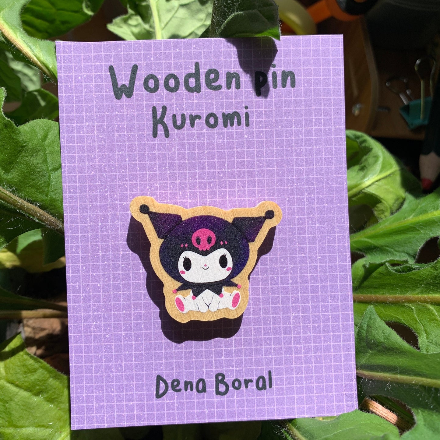 Kuromi | Kuromi Wooden Pin Badge | Kuromi