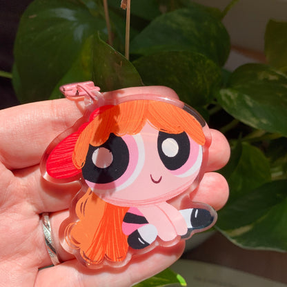 Llavero Pétalo Las Supernenas | Blossom The Powerpuff Girls Keychain | Cartoon Network Fanart | Las Chicas Superpoderosas
