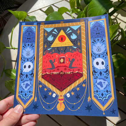 Print Bill Cipher Cult:  Fanart de la colección de ilustraciones "Gravity Falls"