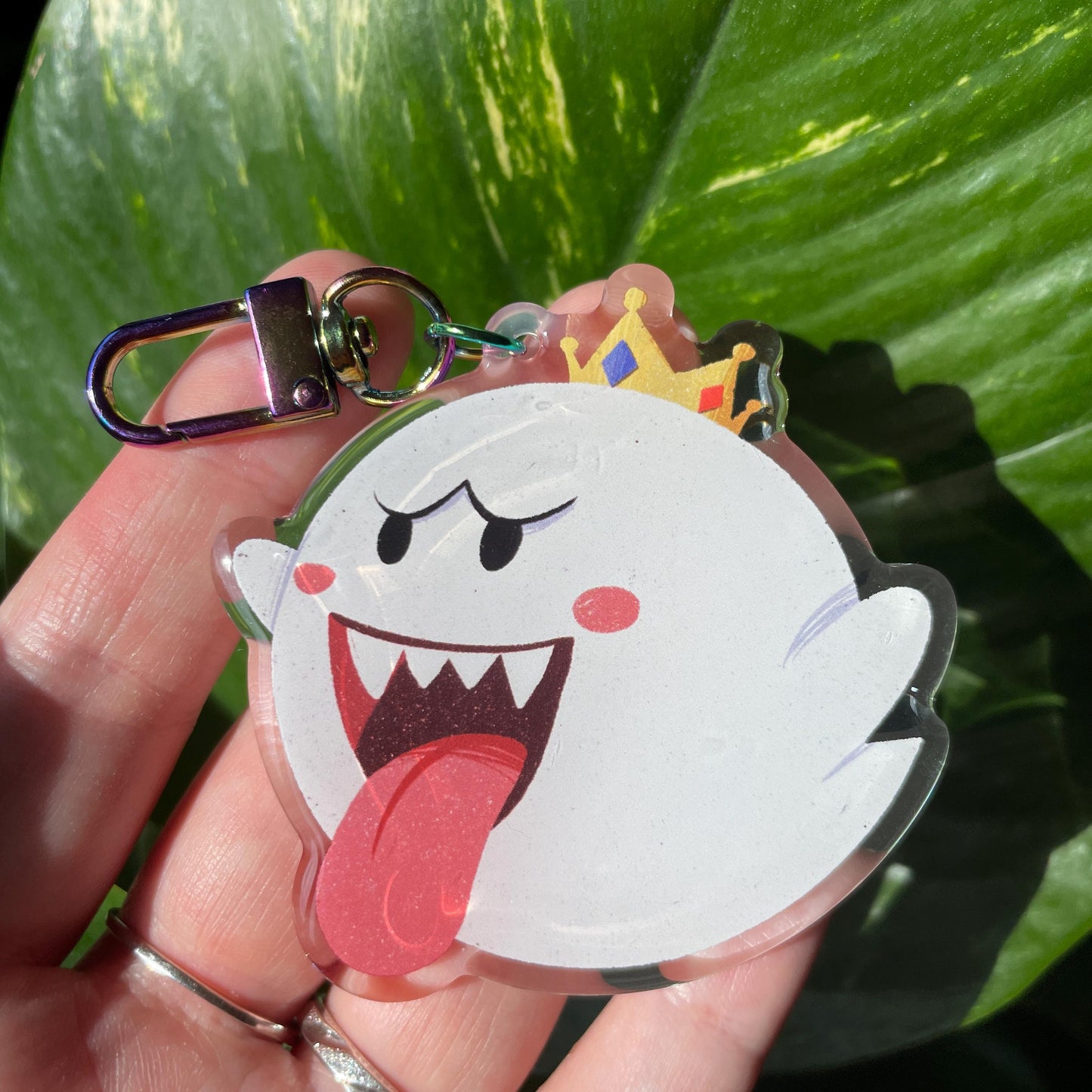 Llavero Rey Boo | Keyring Keychain Acrilico colgante regalo llaves mochila Keychain