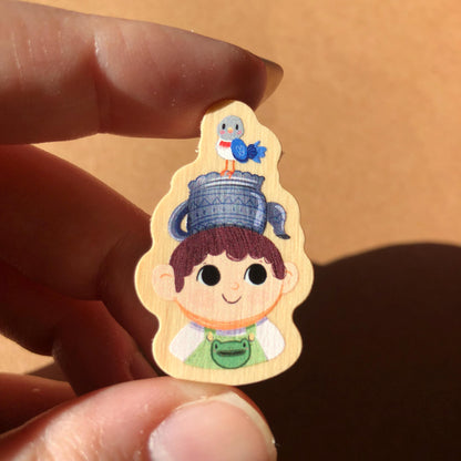 Over The Garden Wall Doble Pin de madera natural, Wirt & Greg OTGW