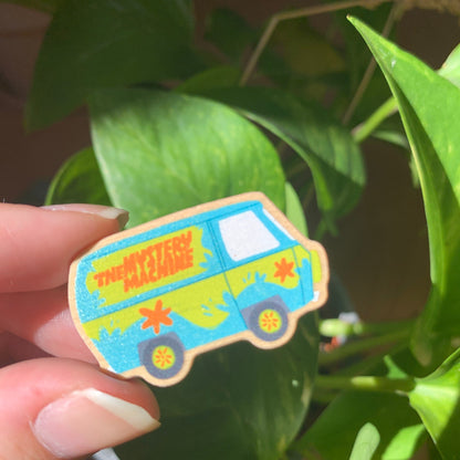 Pin de Madera The Mistery Machine | Furgoneta Scooby Años 90 Dibujos animados | Wooden Pin Badge