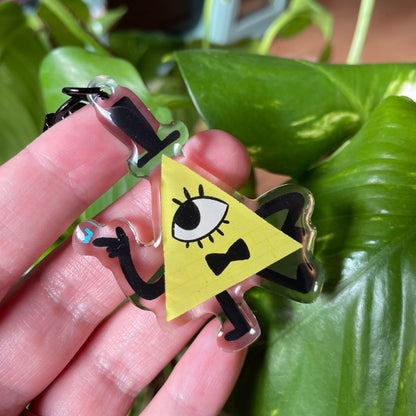 Bill Cipher | llavero | Fanart colgante regalo llaves mochila Gravity Falls
