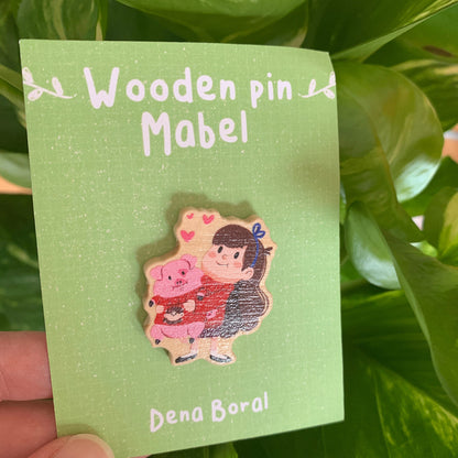 Mabel Pines Gravity Falls Pin de Madera Natural