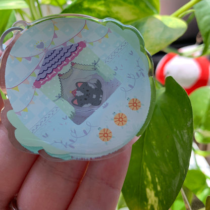 Llavero perro caseta gris | Tamagotchi shaker