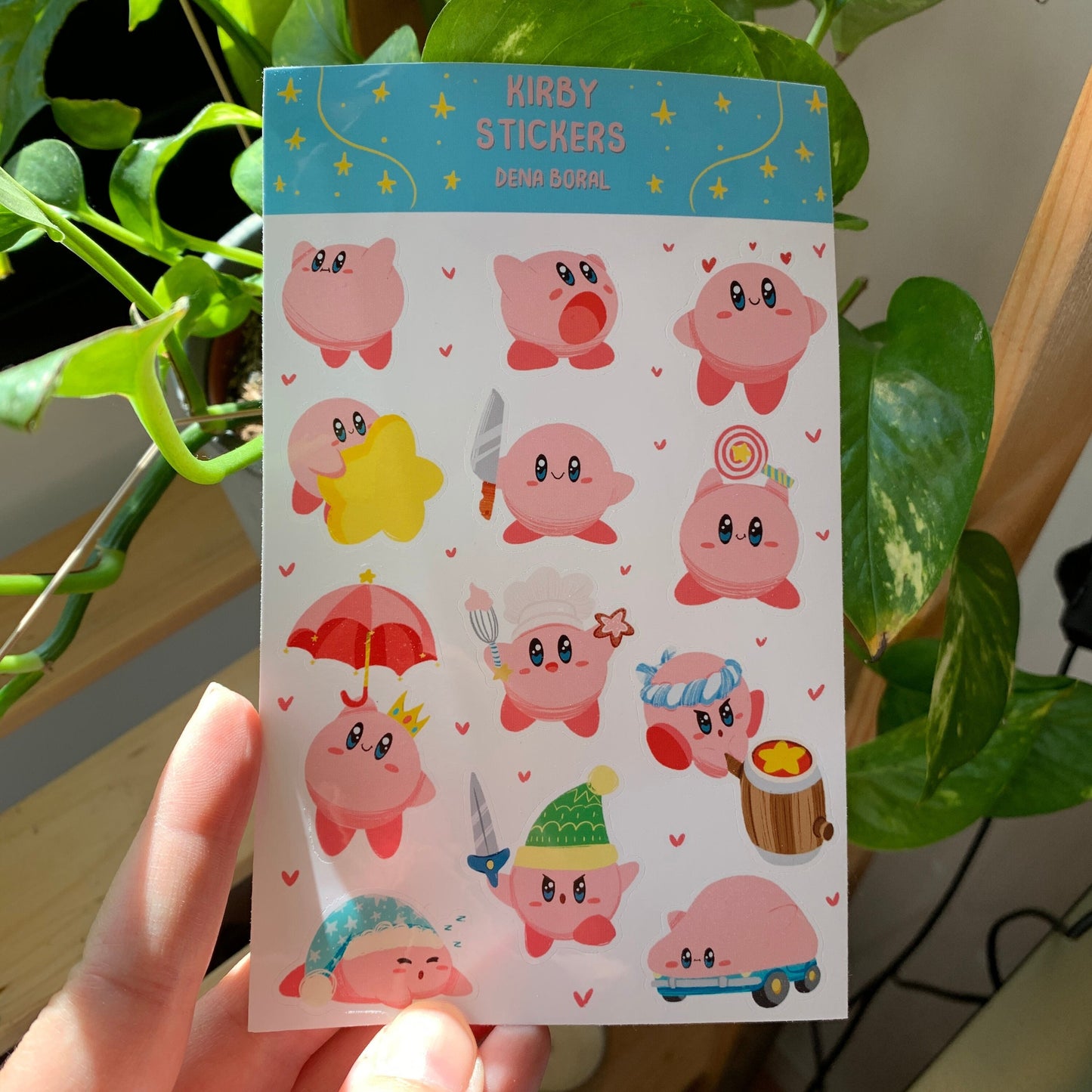 Pegatinas Kirby, Hoja de pegatinas stickers decoración, Pack de pegatinas precortadas