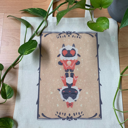 Tote Bag Ilustración Cult Of The Lamb | Bolsa Tela Fanart Cult Of The Lamb | Fan Art 100% Algodón 40x40cm 16x16inch